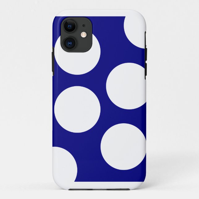 Capa Para iPhone 11 Azul e Branco, Padrão Geométrico Moderno (Verso)