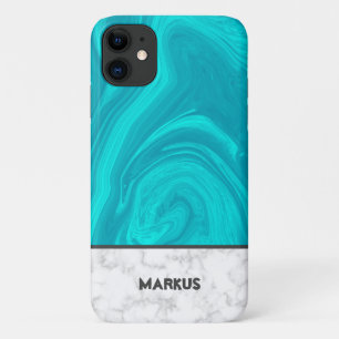 Capa Para iPhone 11 Azul E Cinza Branca