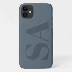 Capa Para iPhone 11 Azul Poeirento Rústico Aquarela Minimalista Contem