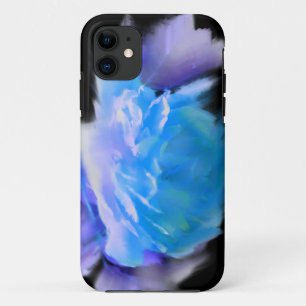 Capa Para iPhone 11 Azul rosa de aquarela azul flor azul floral azul