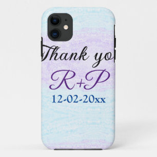 Capa Para iPhone 11 Azul roxo ombre glitter brilho obrigado adicionar