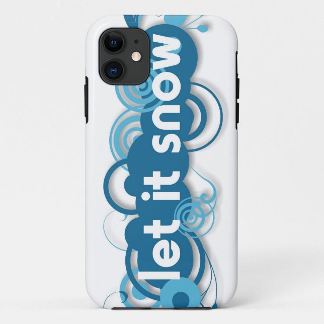 Capa Para iPhone 11 Azul turbilhões Deixe nevar (Verso)