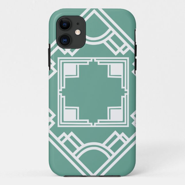 Capa Para iPhone 11 Azulejo Art Deco (Verso)