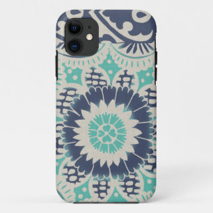 Capa Para iPhone 11 Azulejo de Batik Azul III