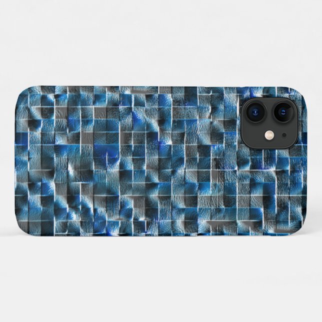 Capa Para iPhone 11 Azulejo de cerâmica rústica de cinza virtual com f (Verso (horizontal))