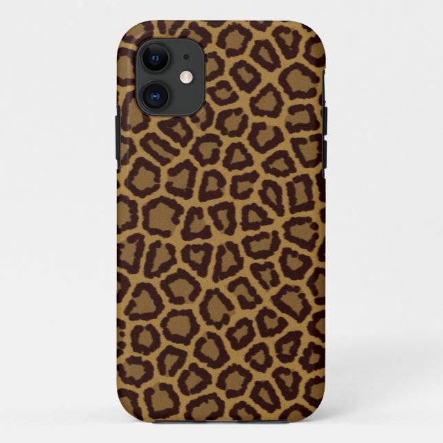 Capa Para iPhone 11 Azulejo de fundo com peles de leopardo (Verso)