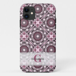 Capa Para iPhone 11 Azulejo Dusky Rosa Cherry Blossom Mandala