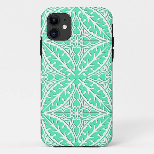 Capa Para iPhone 11 Azulejos marroquinos - azul e branco de ovo de rob (Verso)