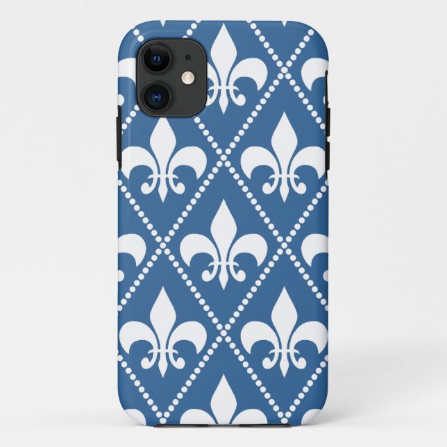 Capa Para iPhone 11 Azure Fleur de Lis (Verso)