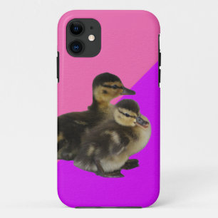 Capa Para iPhone 11 Baby Ducks on Pink Raspberry and Purple Sorbet