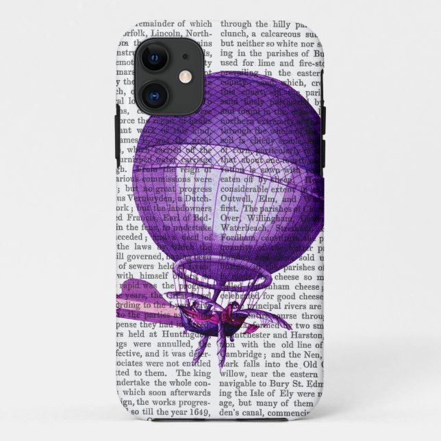 Capa Para iPhone 11 Balão de Ar Quente Hidrogênio (Púrpura) (Verso)