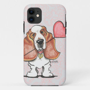 Capa Para iPhone 11 Balão do coração de Basset Hound