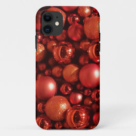 Capa Para iPhone 11 Balas Vermelhas de decoração de Natal