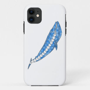 Capa Para iPhone 11 Baleia Azul Tribal