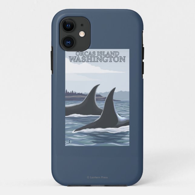 Capa Para iPhone 11 Baleias #1 da orca - orcas ilha, Washington (Verso)