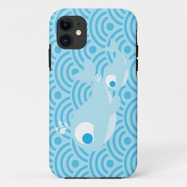 Capa Para iPhone 11 Baleias e Ondas (Verso)