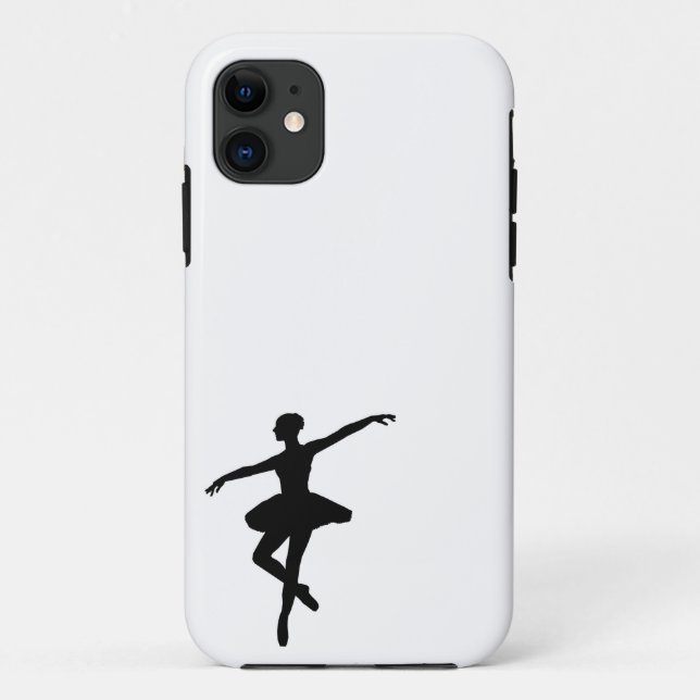 Capa Para iPhone 11 Ballerina branca branca branca Balé simples (Verso)