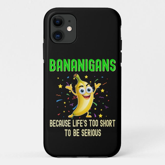 Capa Para iPhone 11 Bananiganos, Bananas, Engraçados Engraçados Positi (Verso)