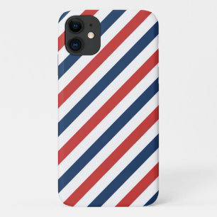 Capa Para iPhone 11 Bandas brancas e azuis patrióticas