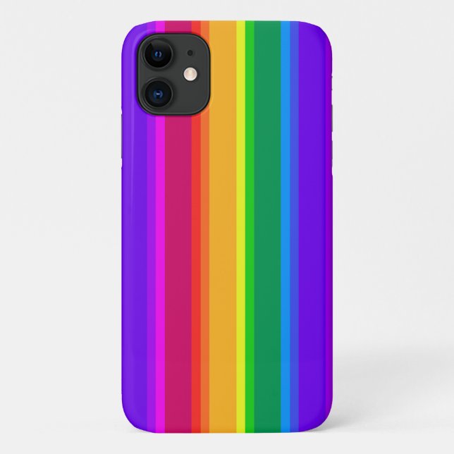 Capa Para iPhone 11 Bandas irregulares do arco-íris (Verso)