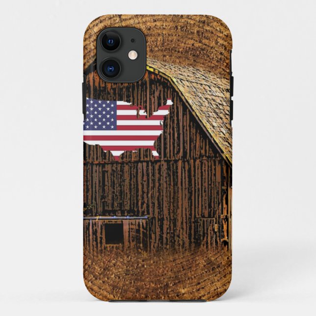 Capa Para iPhone 11 Bandeira Americana do Barn Russo (Verso)