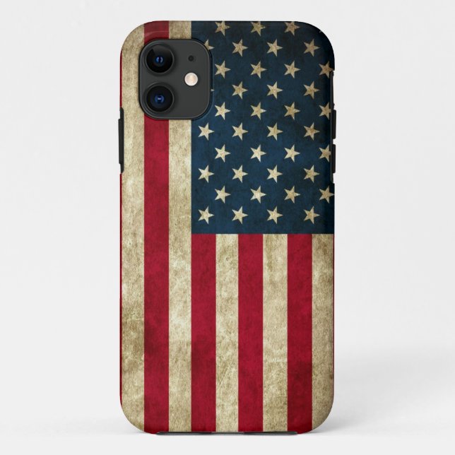 Capa Para iPhone 11 Bandeira americana do Grunge (Verso)