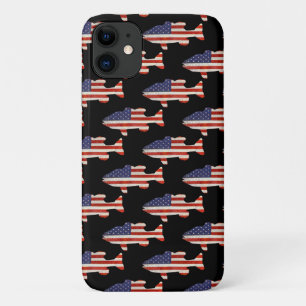 Capa Para iPhone 11 Bandeira americana em preto