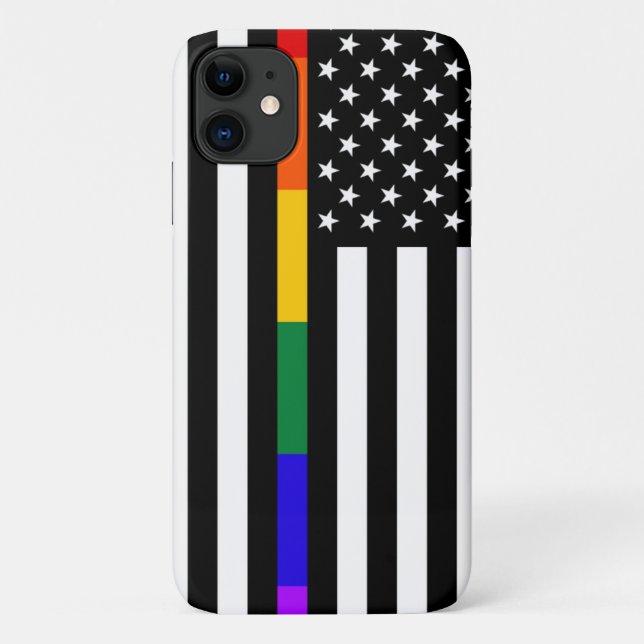 Capa Para iPhone 11 Bandeira Americana LGBTQ (Verso)