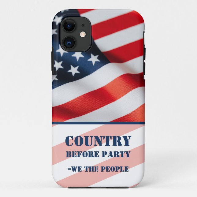 Capa Para iPhone 11 Bandeira Americana Patriótica Nós as Pessoas (Verso)