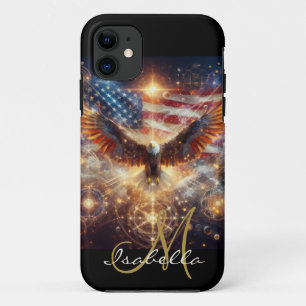 Capa Para iPhone 11 Bandeira Americana Personalizada - Estrelas e Stri