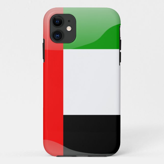 Capa Para iPhone 11 bandeira brilhante dos Emirados Árabes Unidos (Verso)
