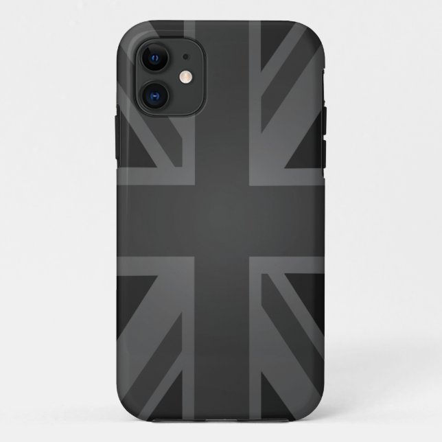 Capa Para iPhone 11 Bandeira britânica (Union Jack) no preto (Verso)