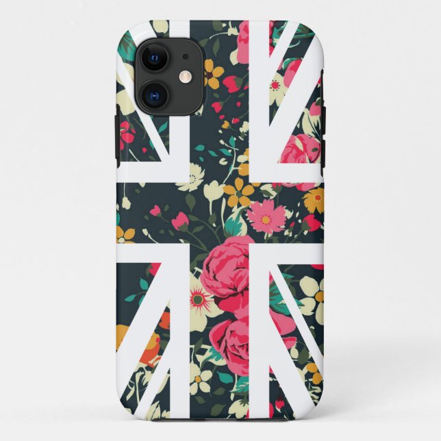 Capa Para iPhone 11 Bandeira cor-de-rosa de Union Jack Ingleses do (Verso)