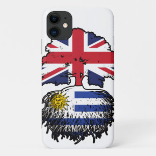 Capa Para iPhone 11 Bandeira das Raízes da Árvore Britânica do Uruguai