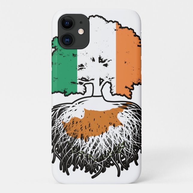 Capa Para iPhone 11 Bandeira das Raízes da Árvore da Irlanda cipriota (Verso)