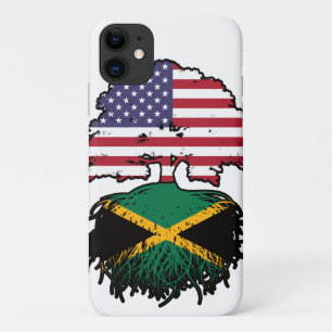 Capa Para iPhone 11 Bandeira das Raízes da Árvore Jamaicano-Americana