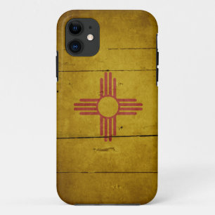 Capa Para iPhone 11 Bandeira de madeira áspera de New mexico