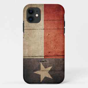 Capa Para iPhone 11 Bandeira de madeira áspera de Texas