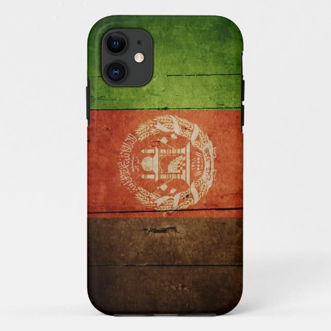 Capa Para iPhone 11 Bandeira de madeira de Afeganistão; Afegão (Verso)
