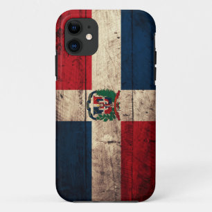 Capa Para iPhone 11 Bandeira de madeira velha da República Dominicana