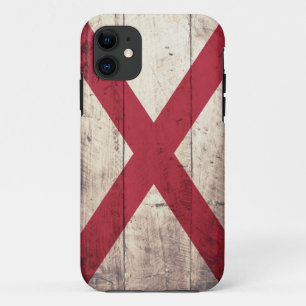 Capa Para iPhone 11 Bandeira de madeira velha de Alabama
