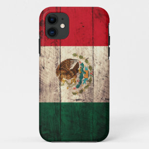 Capa Para iPhone 11 Bandeira de madeira velha de México