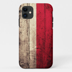 Capa Para iPhone 11 Bandeira de madeira velha do Polônia