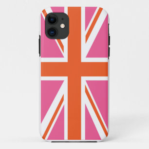 Capa Para iPhone 11 Bandeira de união cor-de-rosa e alaranjada