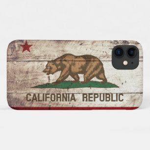 Capa Para iPhone 11 Bandeira do Estado da Califórnia no Velho Monte d