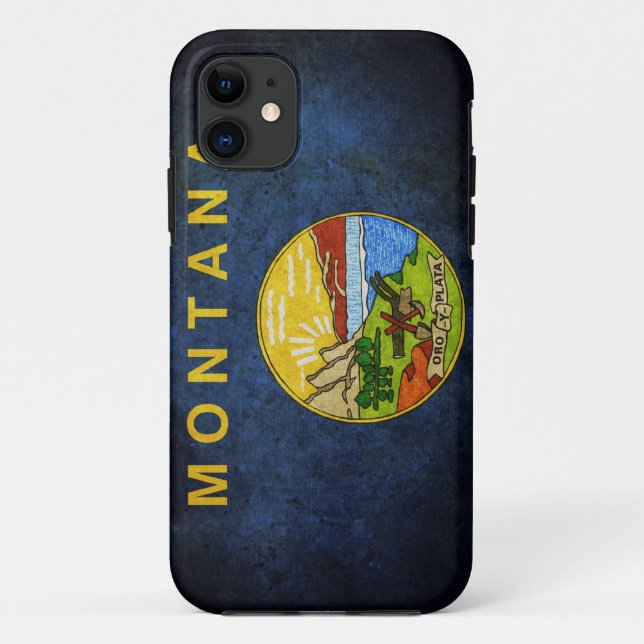 Capa Para iPhone 11 Bandeira do estado de Montana (Verso)