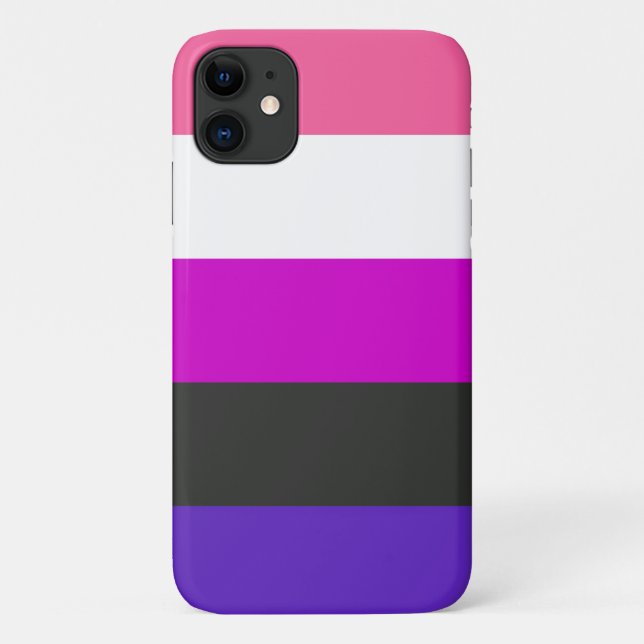 Capa Para iPhone 11 Bandeira do Orgulho Genderfluid (Verso)