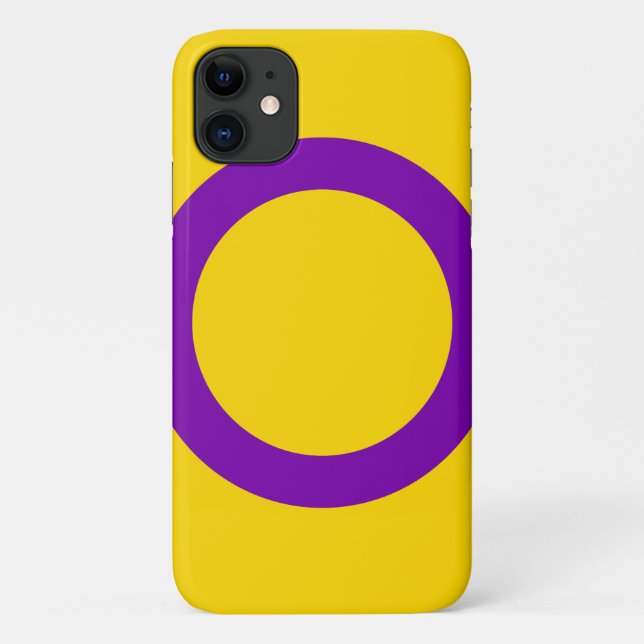 Capa Para iPhone 11 Bandeira do Orgulho Intersexo (Verso)
