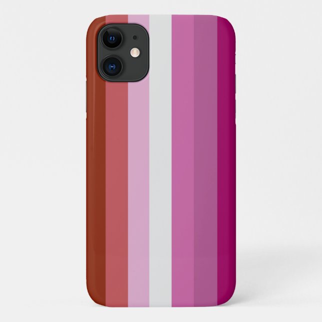 Capa Para iPhone 11 Bandeira do Orgulho Lésbico (Origem) (Verso)