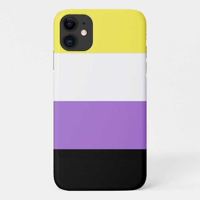 Capa Para iPhone 11 Bandeira do Orgulho Não Binário (Verso)